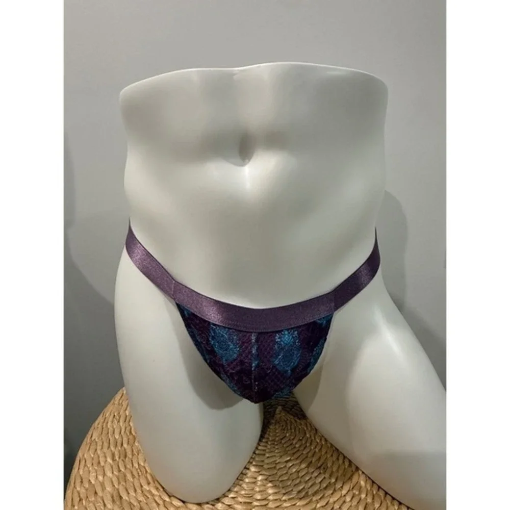 Cosabella Never Say Never Printed Italian Thong Himalayan Flor Lace Men's XL